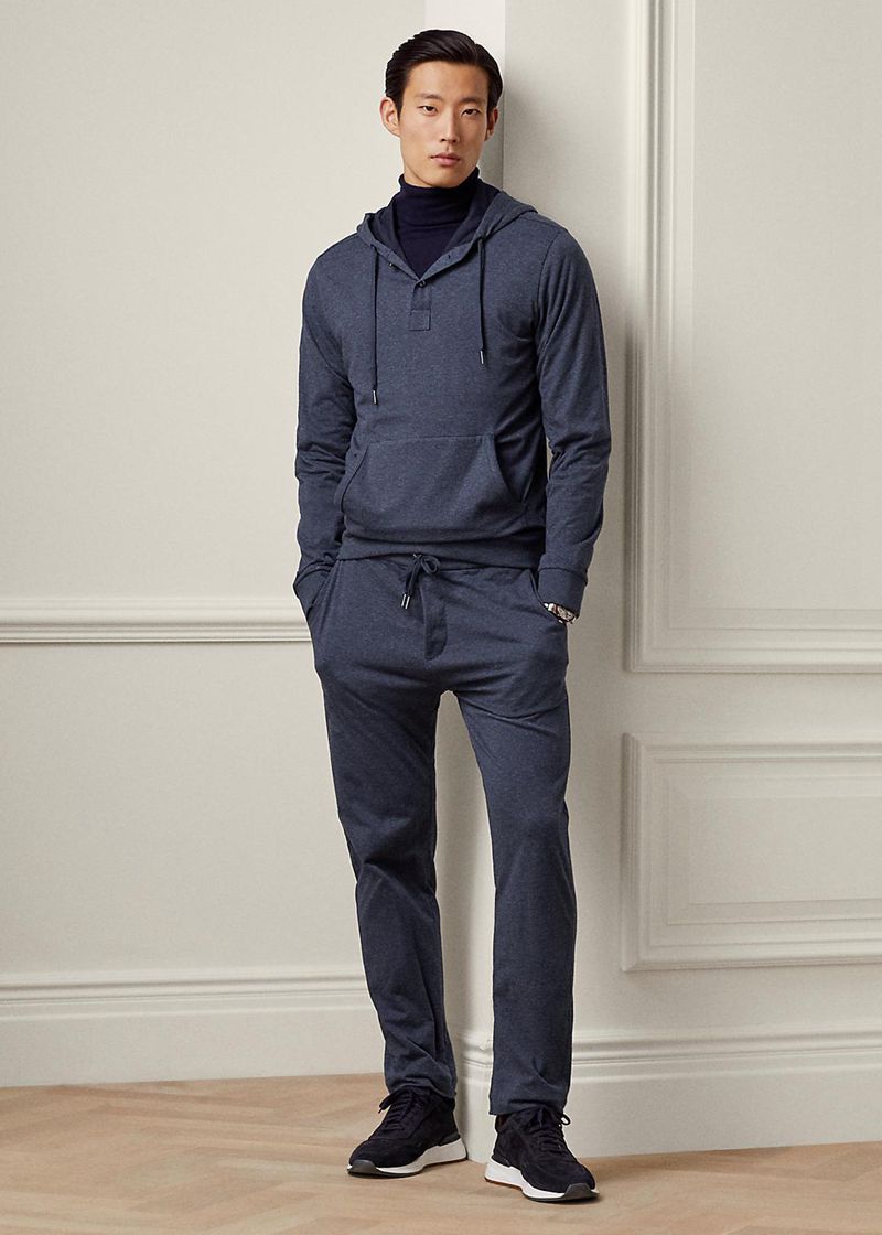 パープル レーベル パンツ メンズ ネイビー リラックス Lisle Drawstring GCWER0467